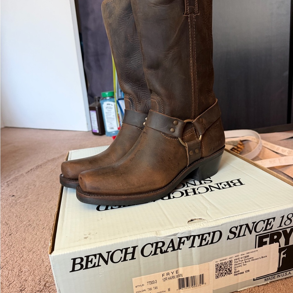 Frye Brown Harness Leather Boots